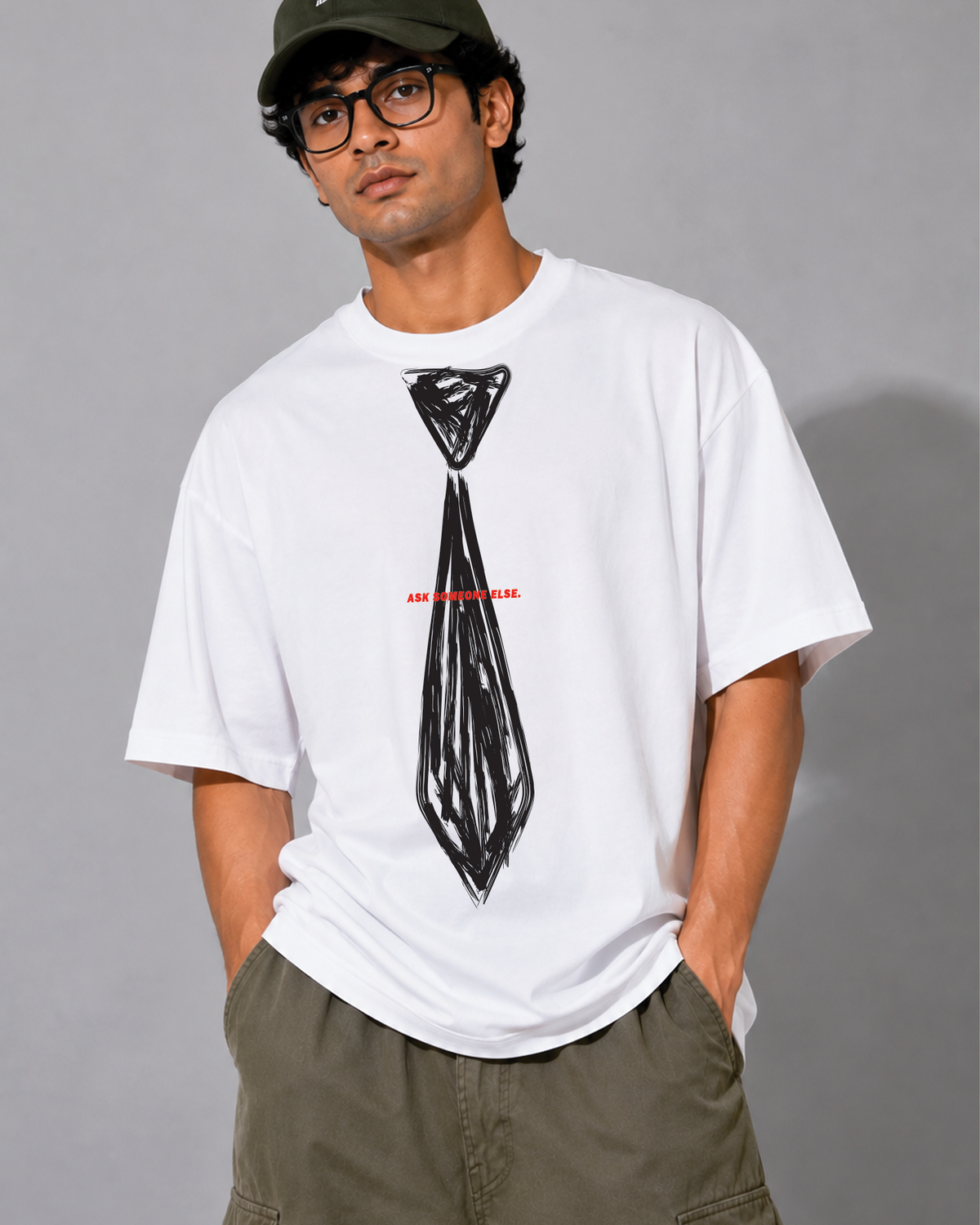 Ask Someone Else Graphic Oversized T-Shirt