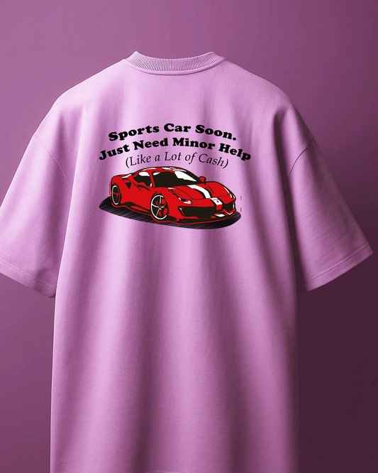 RED Sports Car - Manifestation Oversized Tee