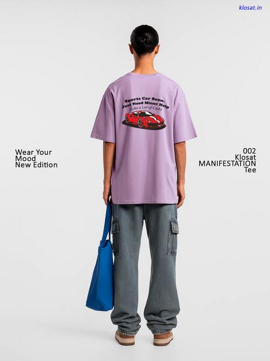 RED Sports Car - Manifestation Oversized Tee