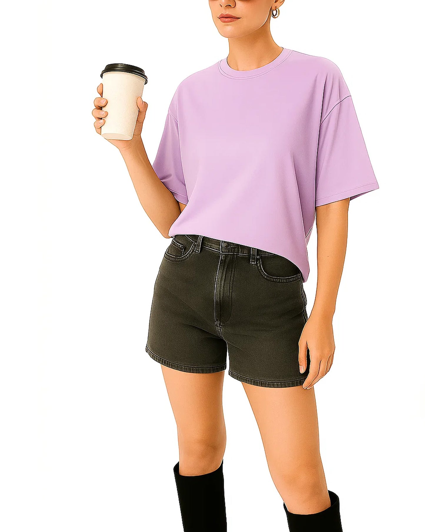 Solid Lavender Oversized Tee
