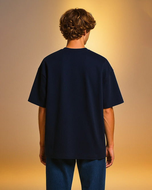 Deep Current – Solid Navy Oversized Tee