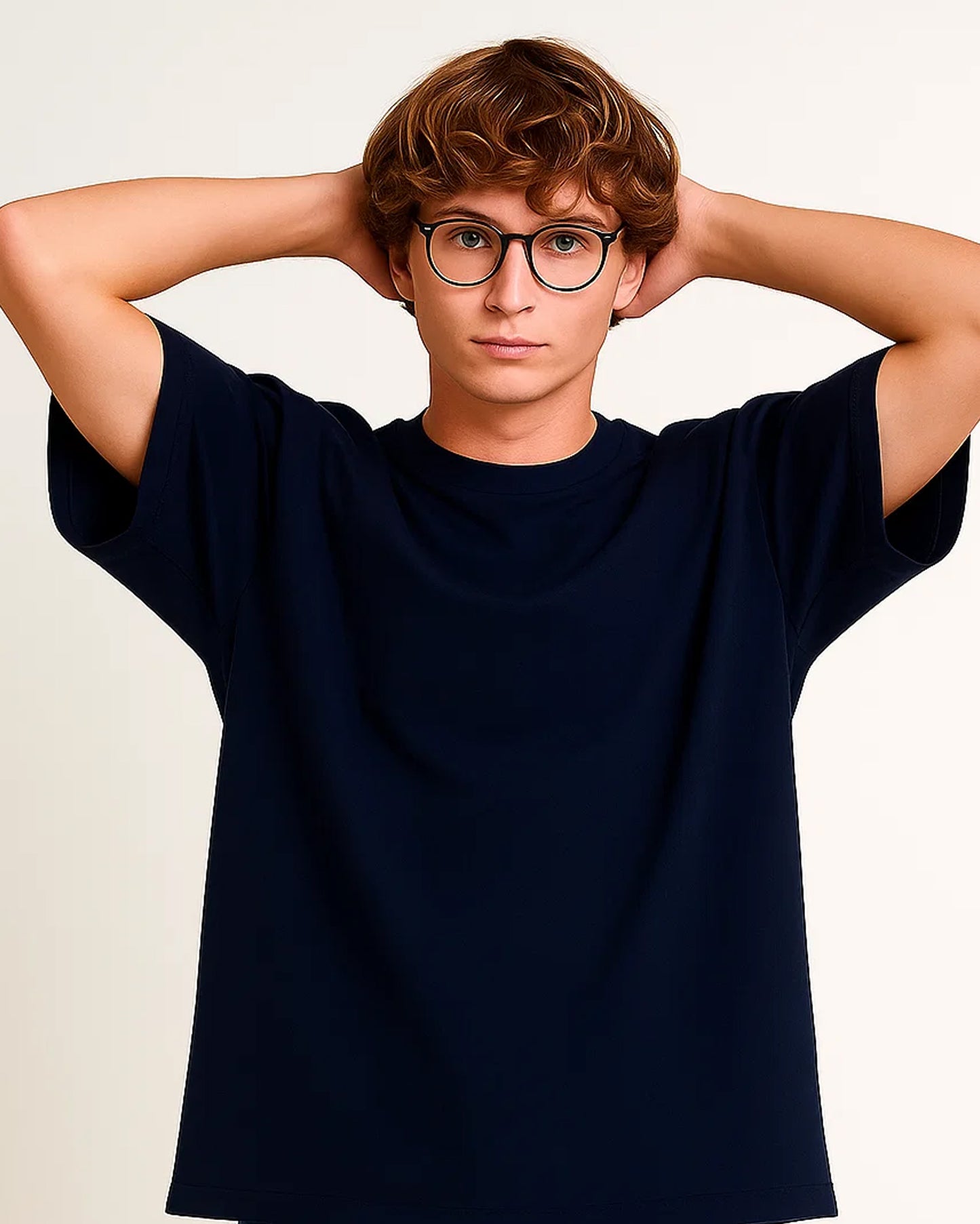 Deep Current – Solid Navy Oversized Tee