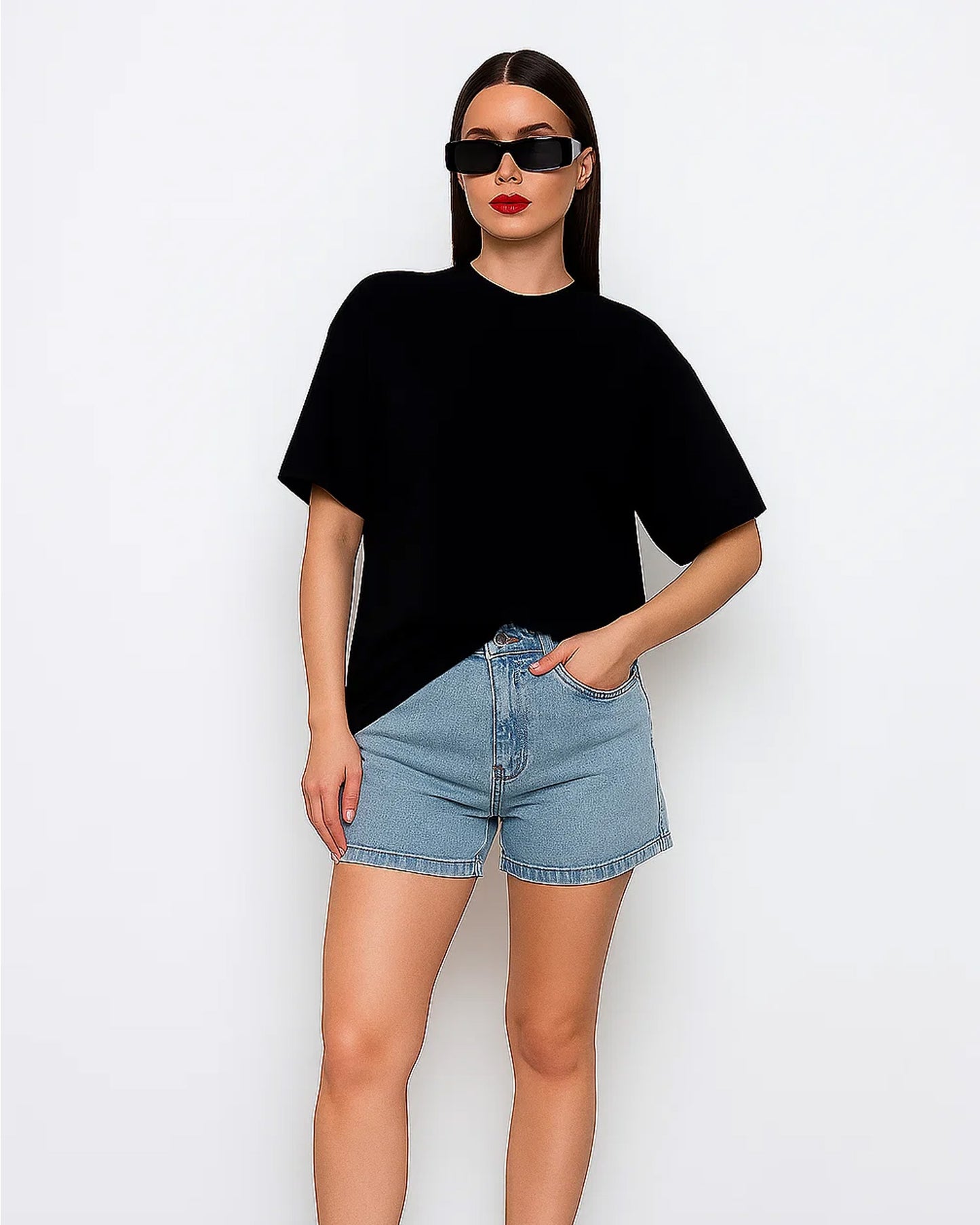 Oversized t shirt for women black