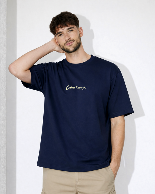Calm Energy Navy Oversized T-Shirt
