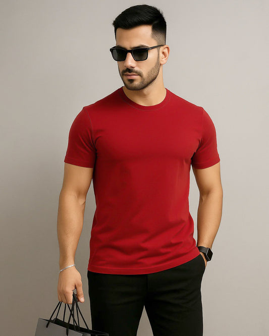 Classic red Crew Neck T-shirt - Regular fit