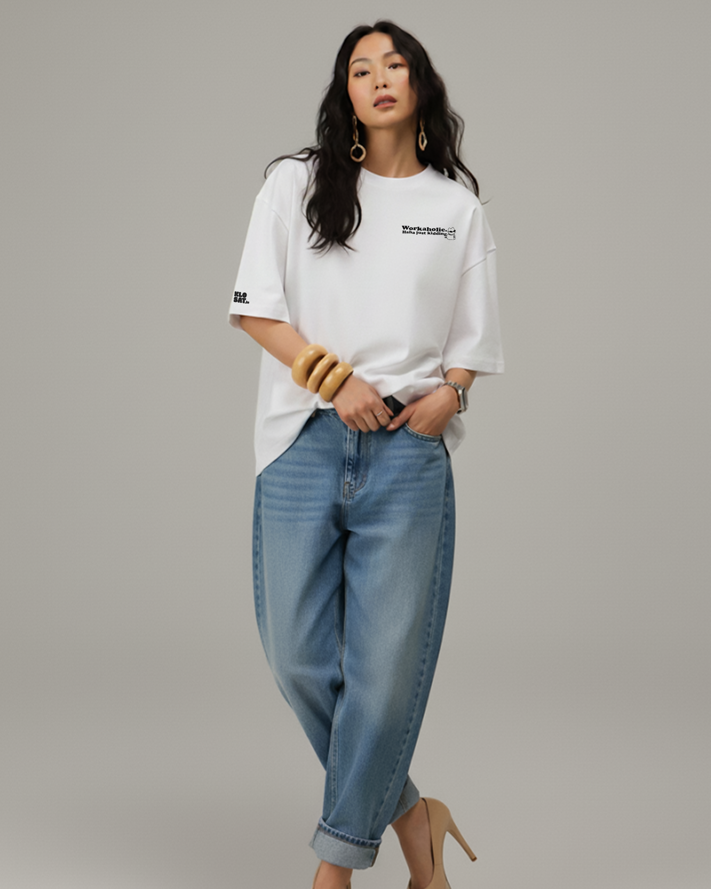 Workaholic IRL (jk) oversize tee-shirt