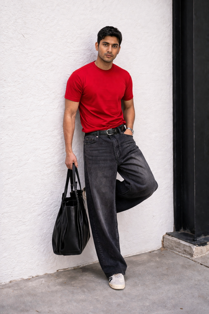 Classic red Crew Neck T-shirt - Regular fit