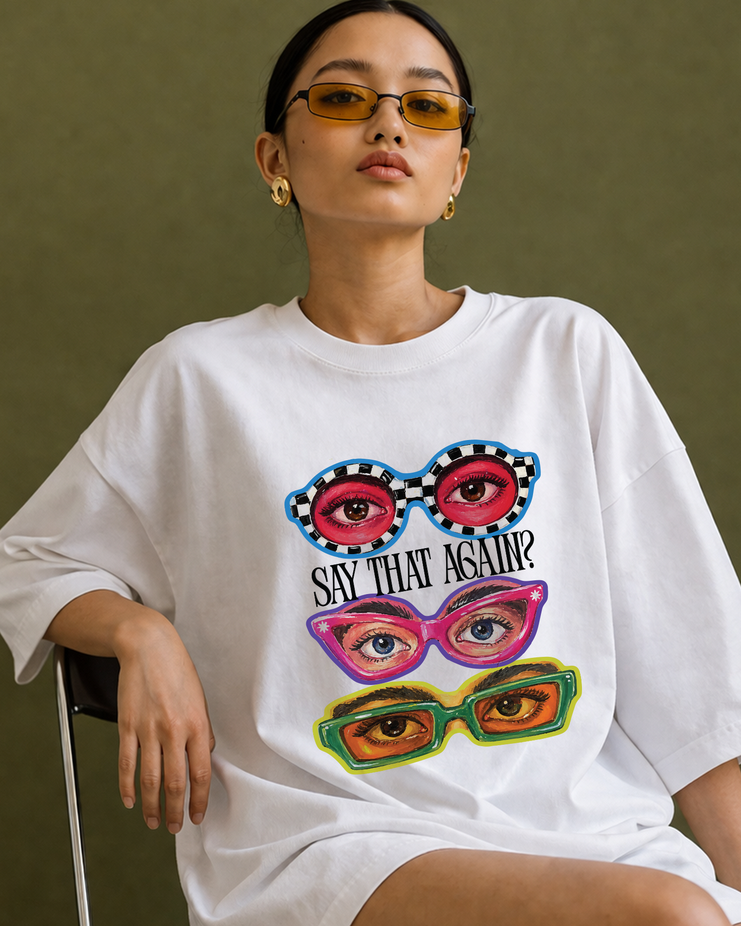 Say That Again Oversized Graphic T-Shirt