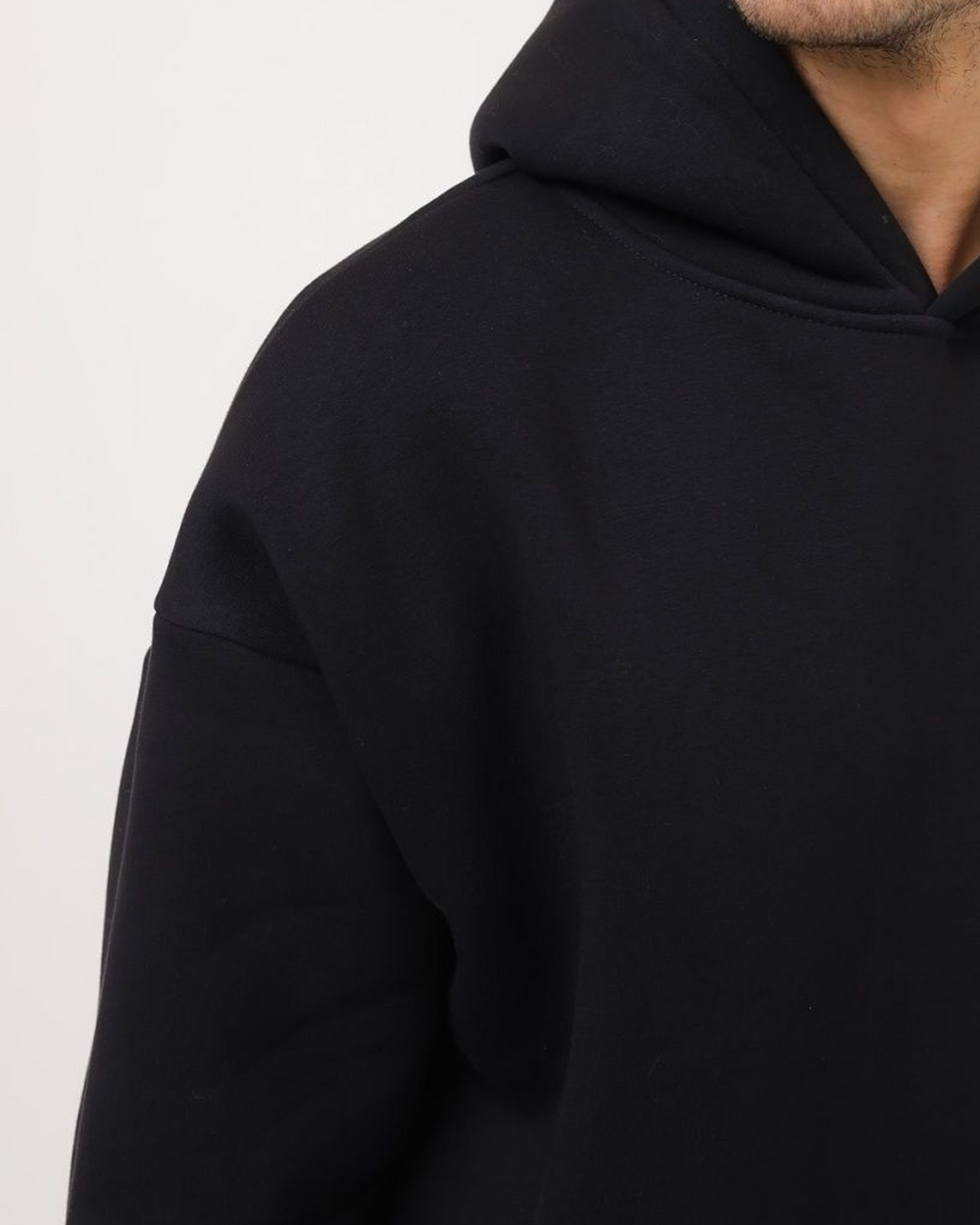 Deep Black Heavy Fleece Oversized Hoodie