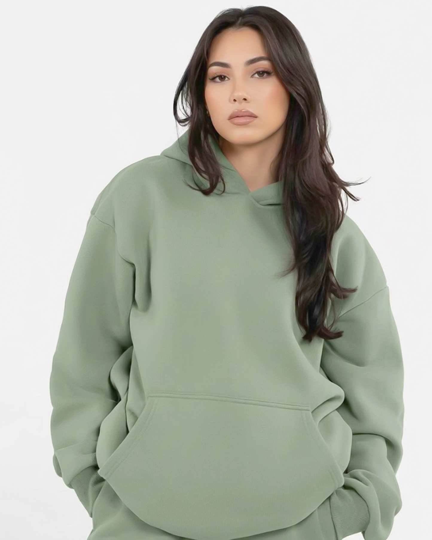Sage Green Heavy Fleece Oversized Hoodie
