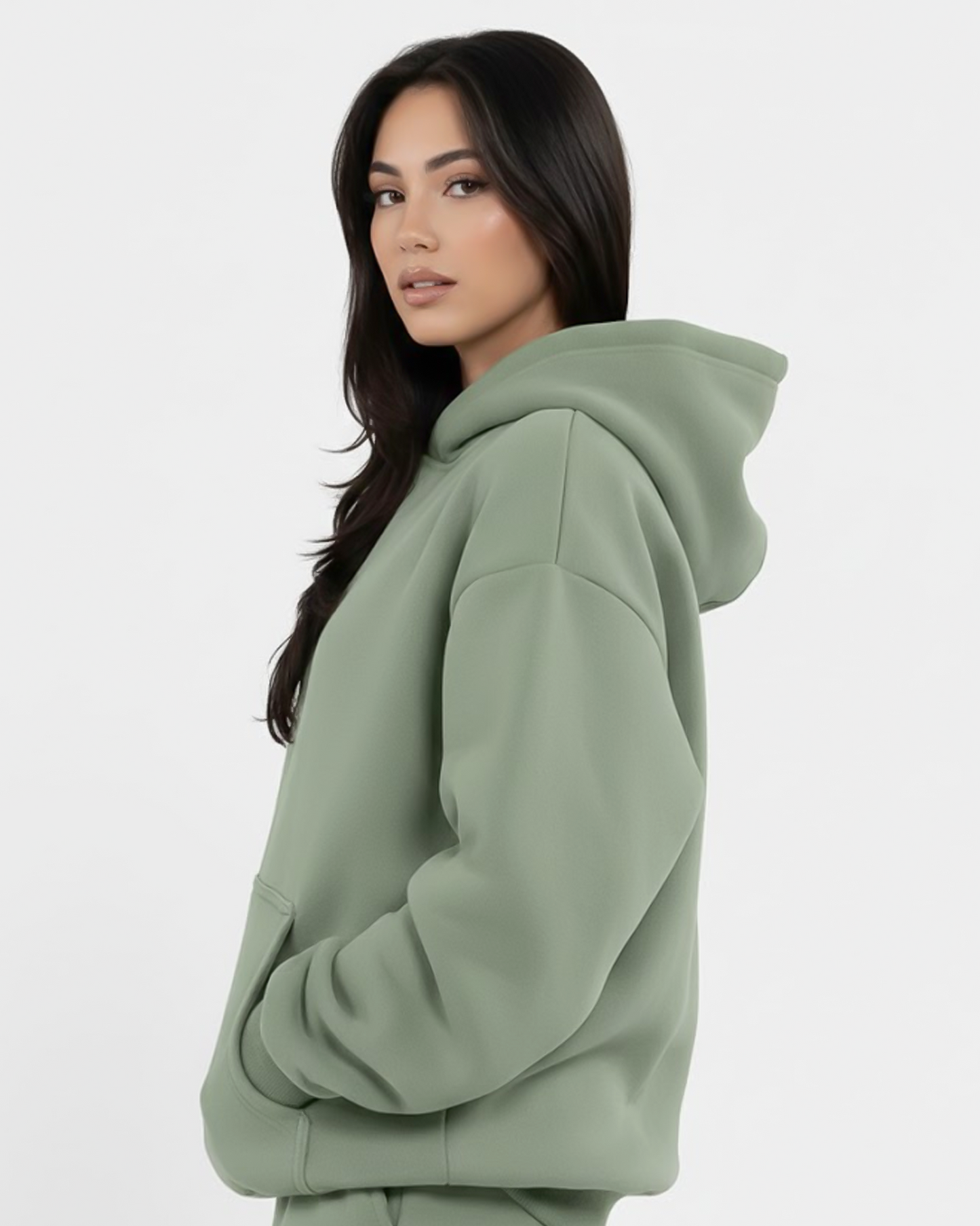 Sage Green Heavy Fleece Oversized Hoodie