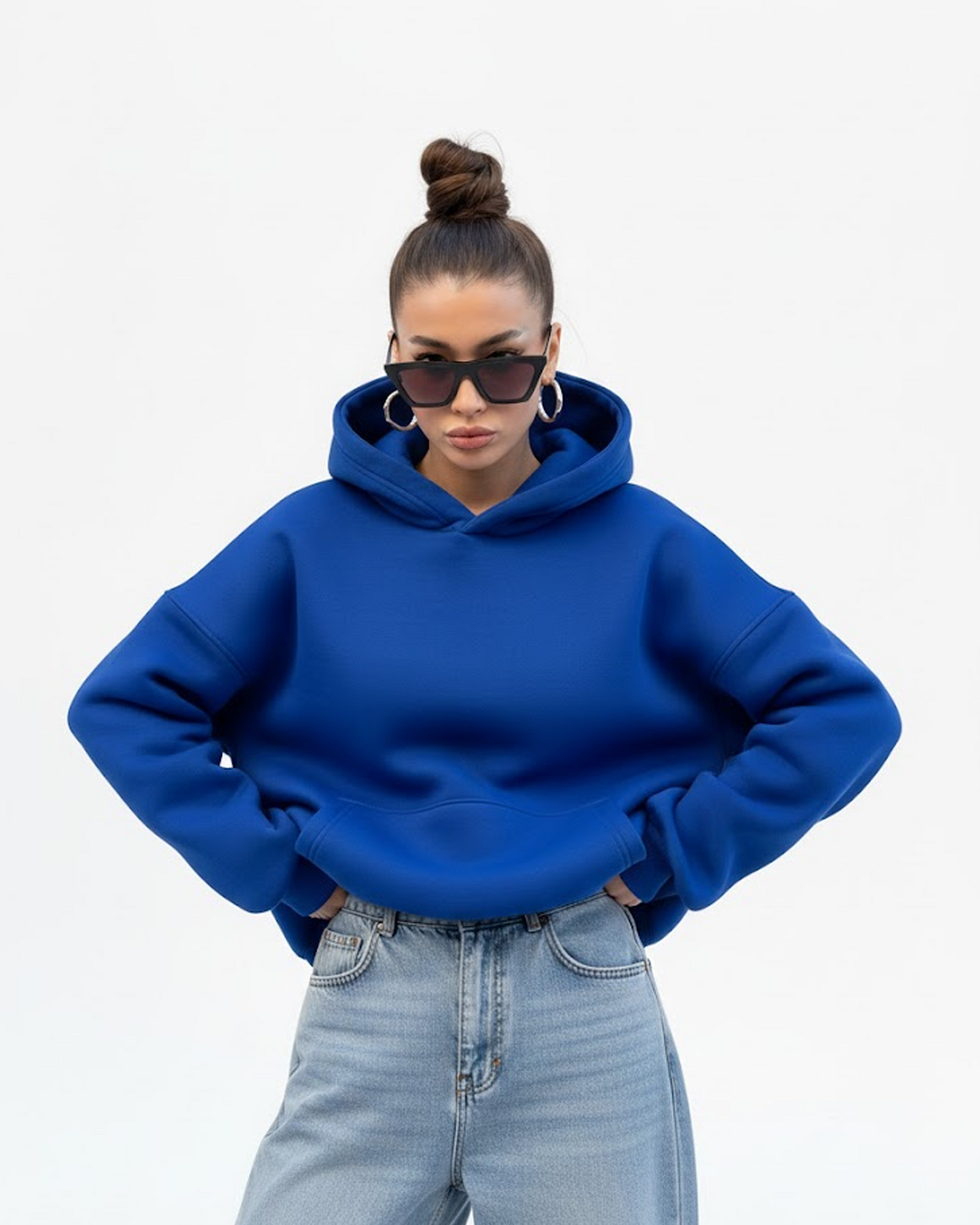 Deep Cobalt Heavy Fleece Oversized Hoodie