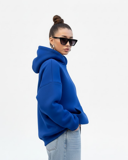 Deep Cobalt Heavy Fleece Oversized Hoodie