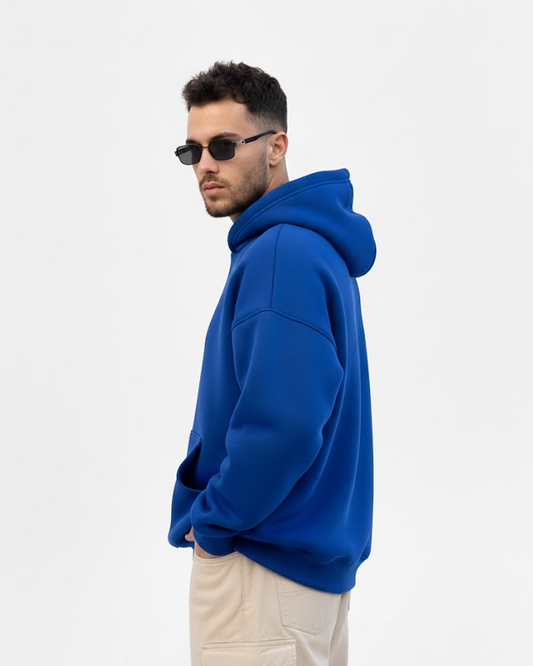 Deep Cobalt Heavy Fleece Oversized Hoodie