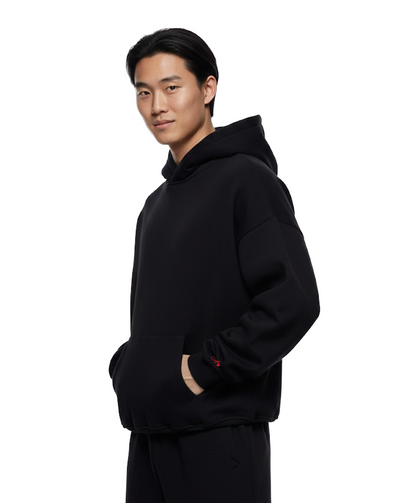 Alphabet Initial heavy fleece Oversized Hoodie