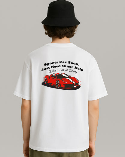 RED Sports Car - Manifestation Oversized Tee