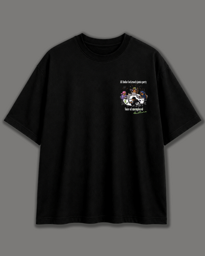 All India Cockroach Janta Party Black Oversized T-Shirt