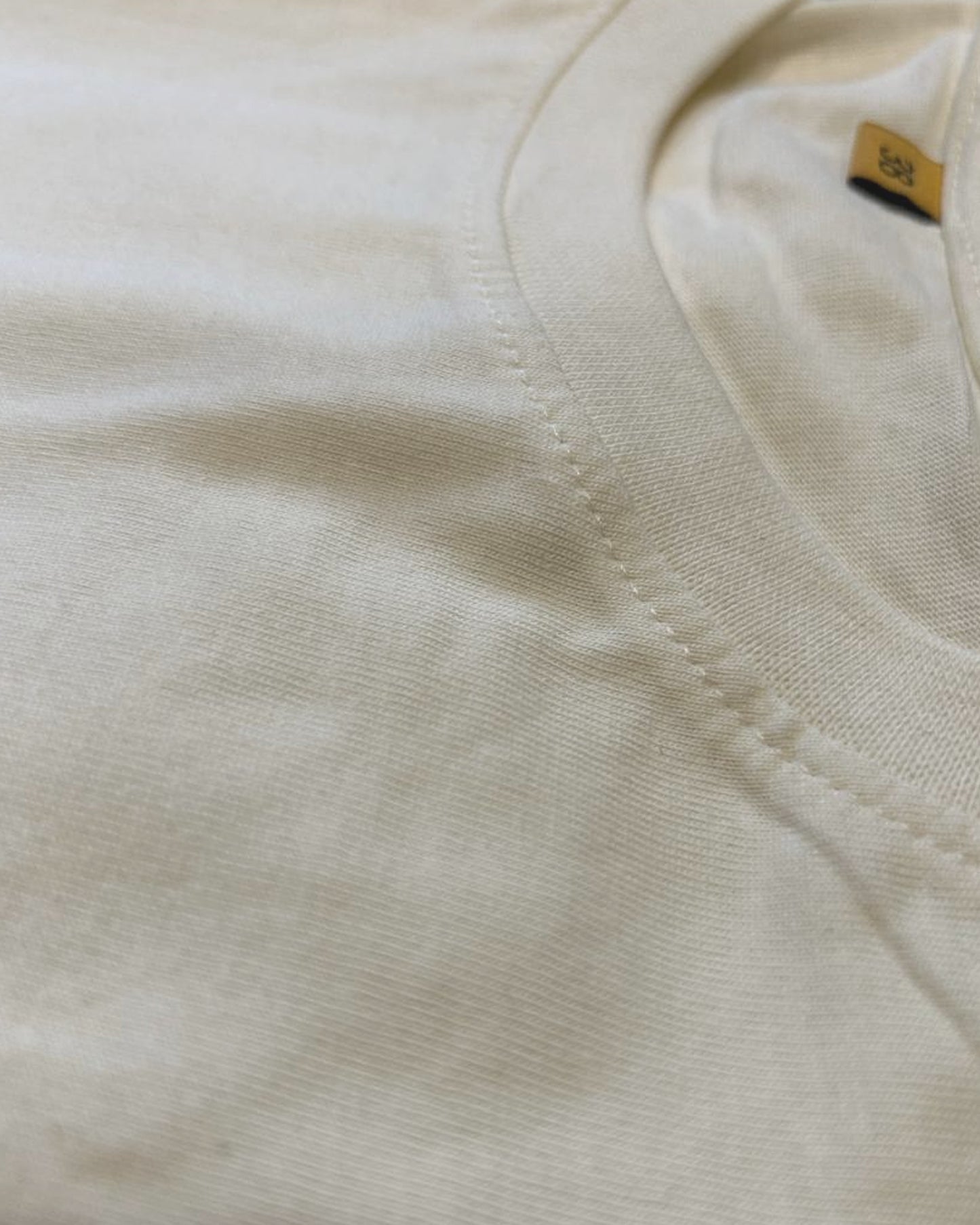 Classic Ivory Crew Neck Tee-Regular fit