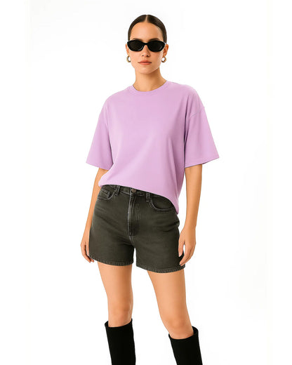 Solid Lavender Oversized Tee