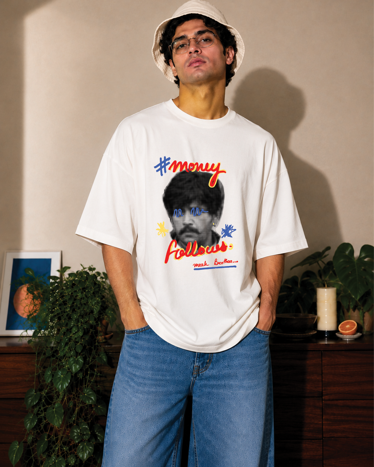 #Money Follows Graphic Oversized T-Shirt