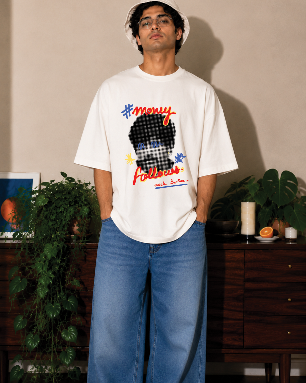 #Money Follows Graphic Oversized T-Shirt