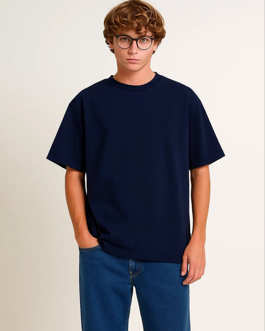 Deep Current – Solid Navy Oversized Tee
