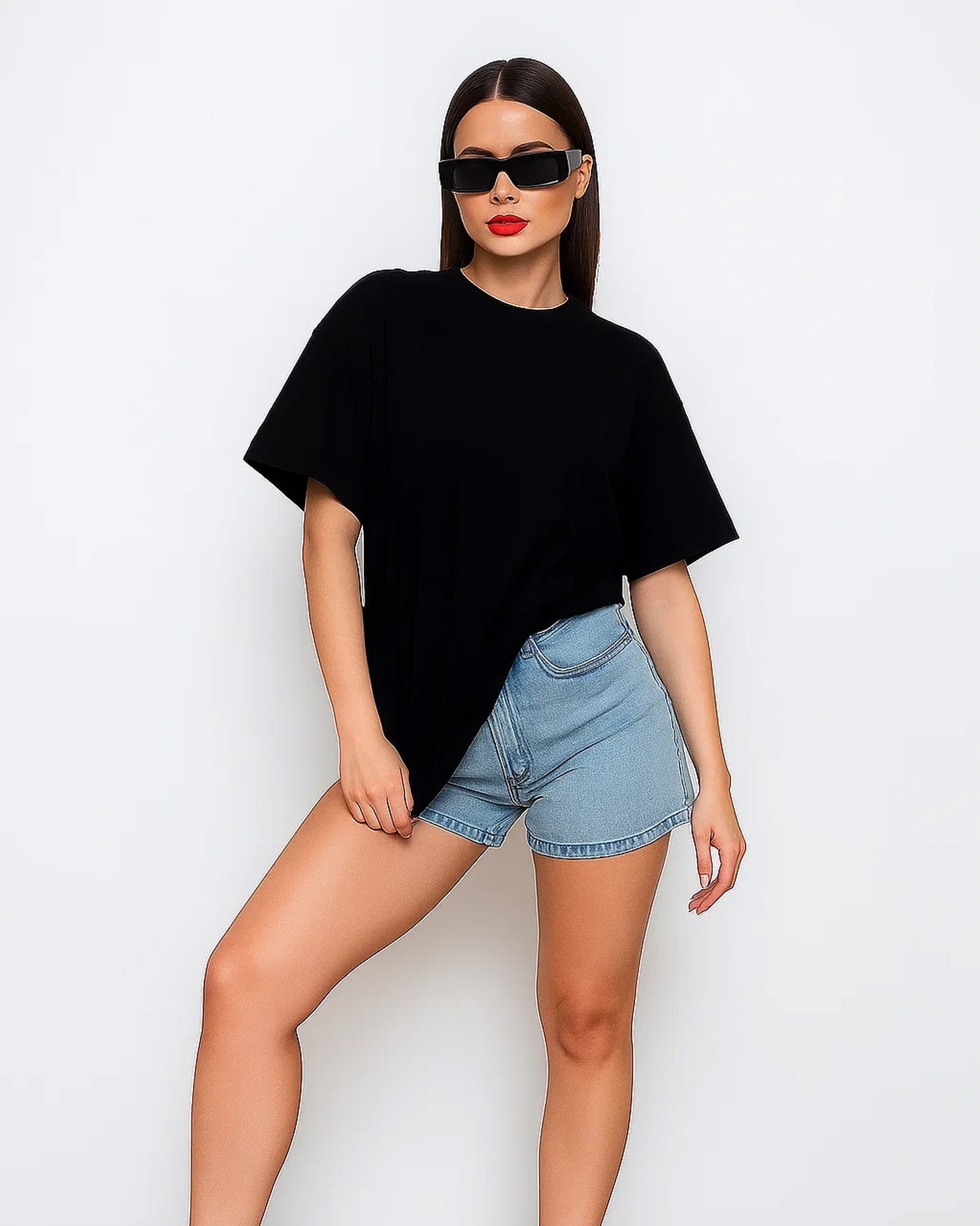 Oversized t shirt for women black