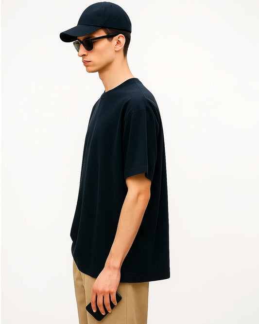 Solid Black Oversized Tee