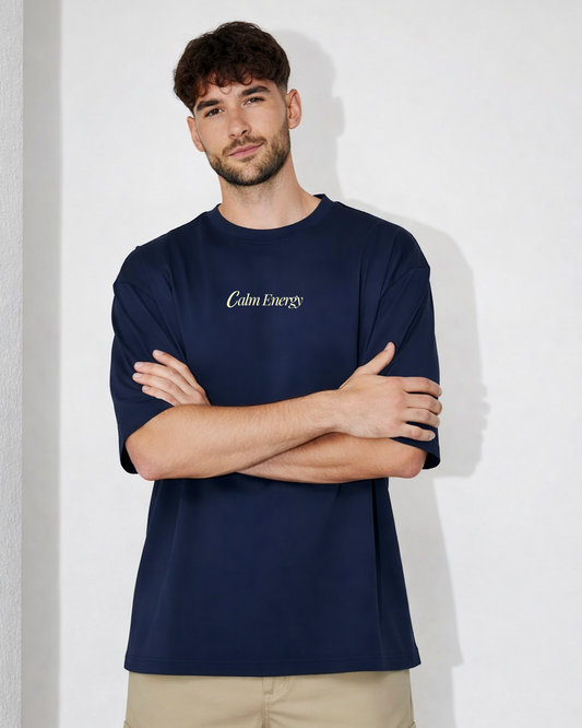 Calm Energy Navy Oversized T-Shirt