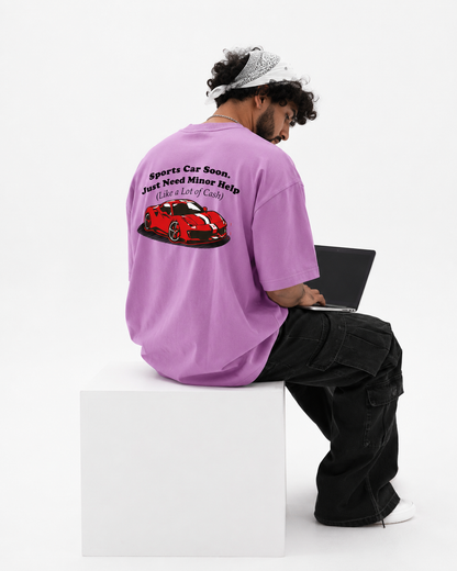 RED Sports Car - Manifestation Oversized Tee