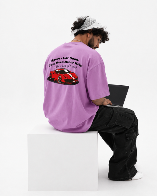 RED Sports Car - Manifestation Oversized Tee