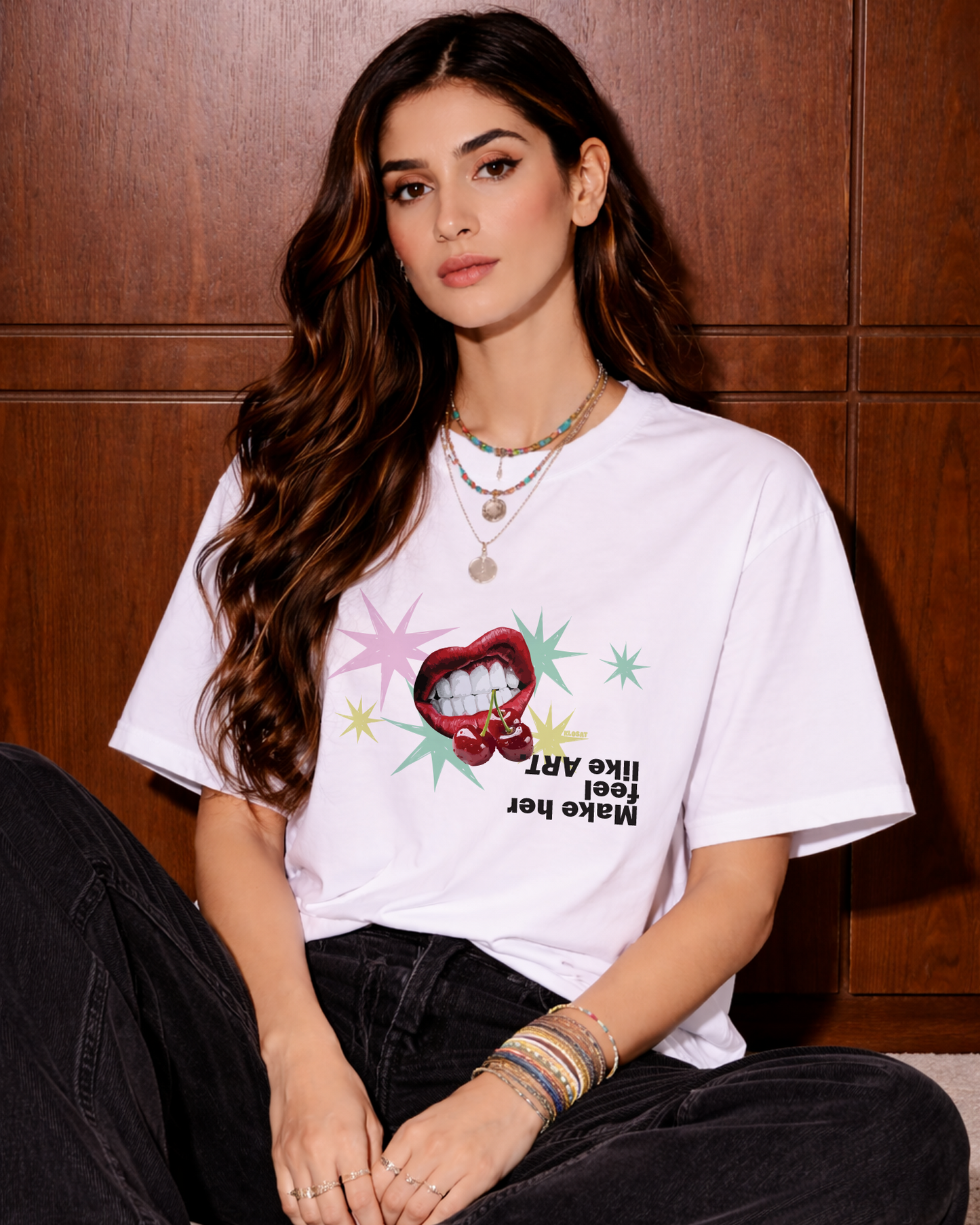 Cherry Pop Graphic Oversized T Shirt