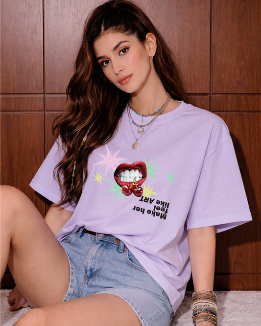 Cherry Pop Graphic Oversized T Shirt