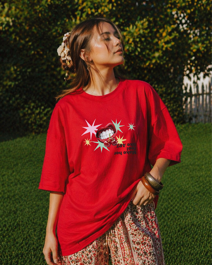 Cherry Pop Graphic Oversized T Shirt
