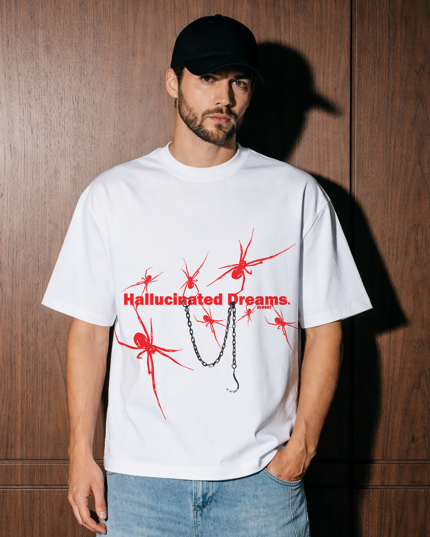 Hallucinated Dreams Graphic Oversized T Shirt White