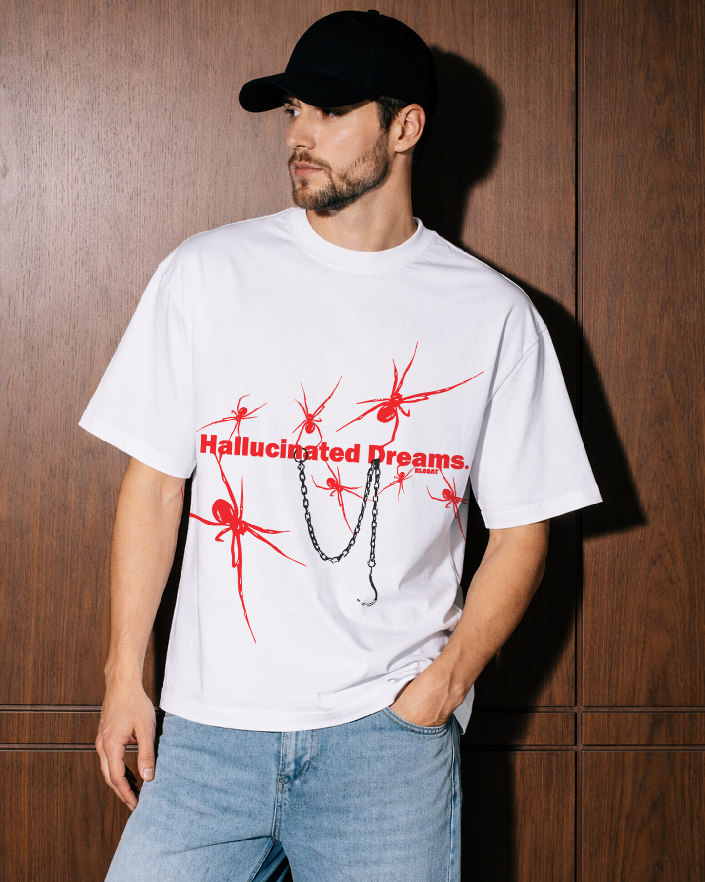 Hallucinated Dreams Graphic Oversized T Shirt White