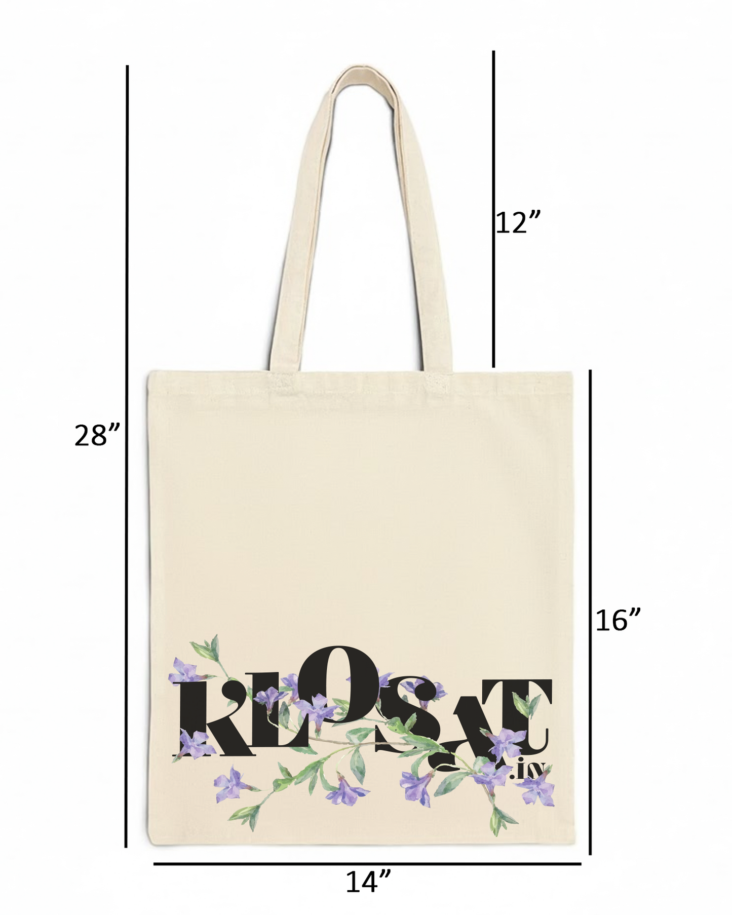 KLOSAT Floral Canvas Tote