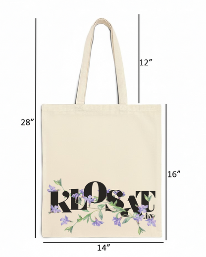 KLOSAT Floral Canvas Tote