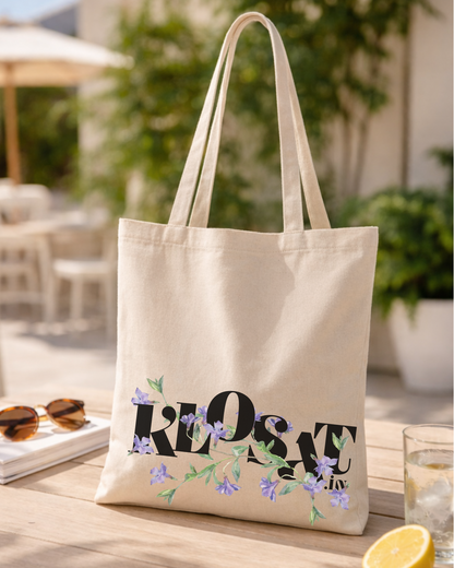 KLOSAT Floral Canvas Tote