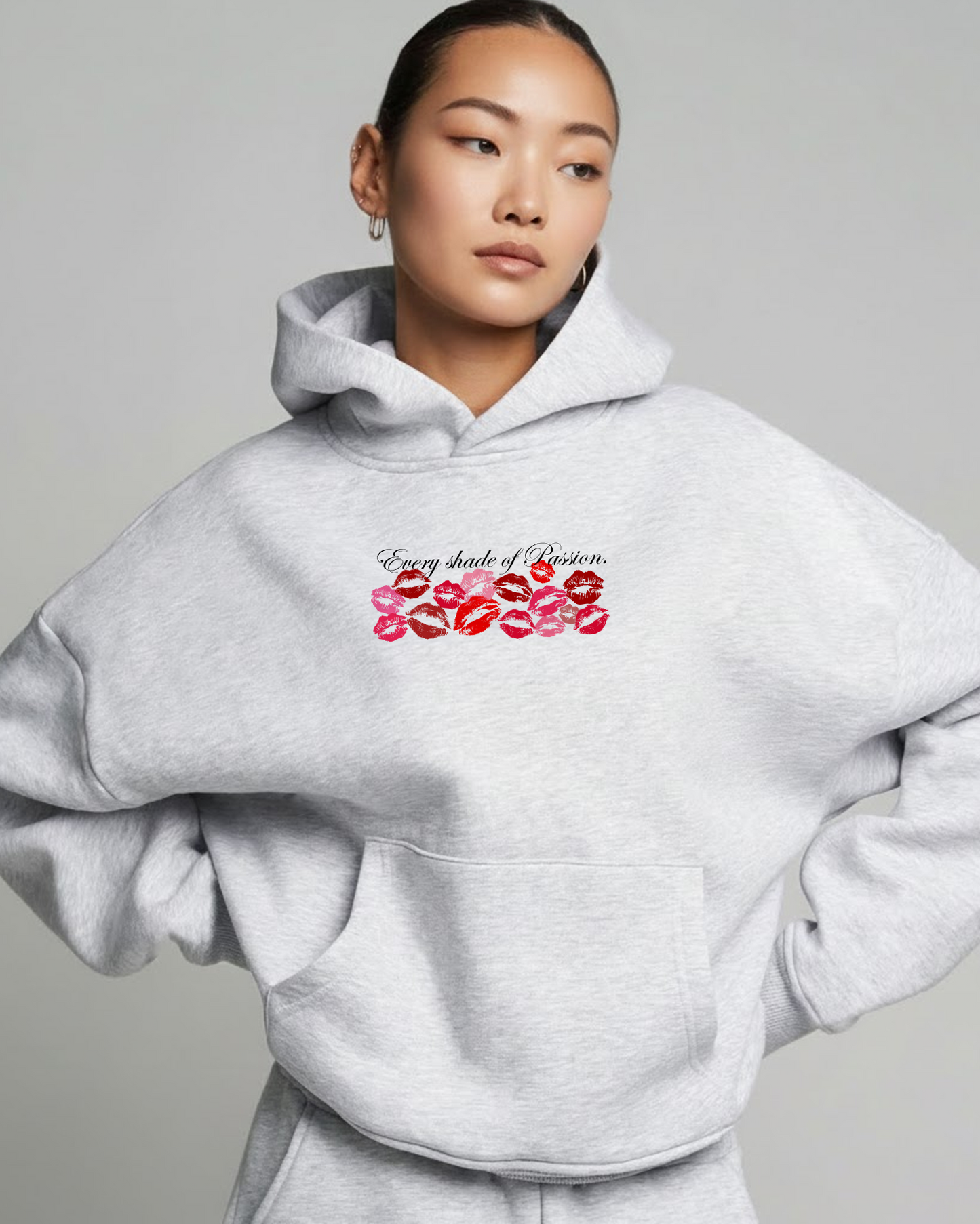 Lip print Heavy Fleece Oversized Hoodie