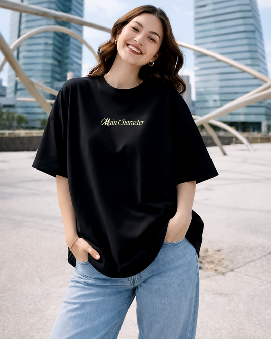 Main Character Black Oversized T-Shirt