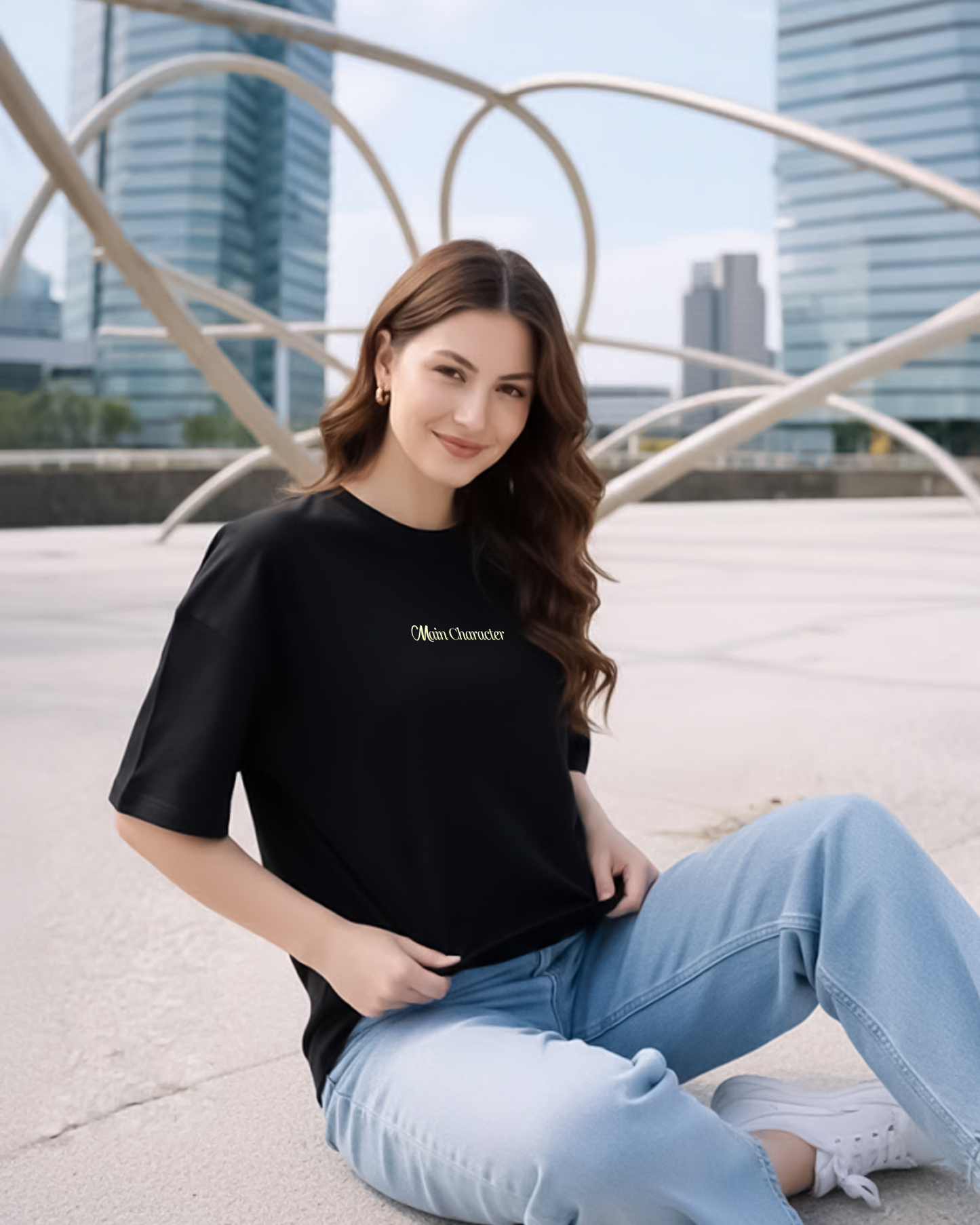 Main Character Black Oversized T-Shirt