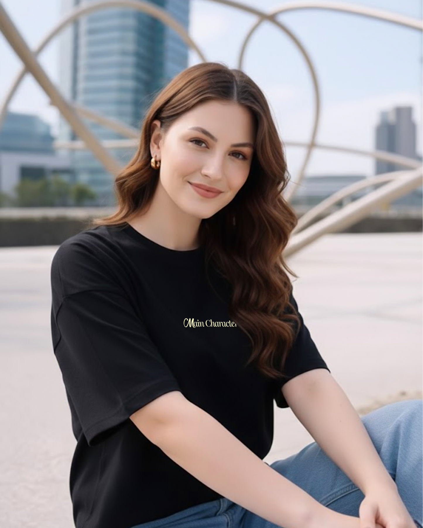 Main Character Black Oversized T-Shirt