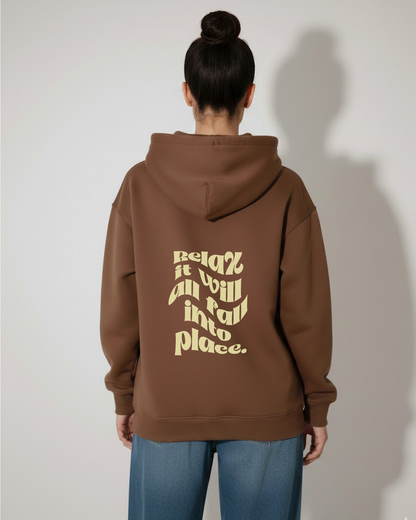Relax & Unwind Brown  Heavy Fleece Oversized Hoodie