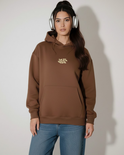 Relax & Unwind Brown  Heavy Fleece Oversized Hoodie