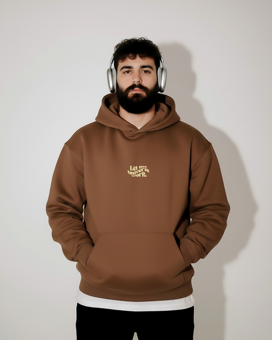 Relax & Unwind Brown  Heavy Fleece Oversized Hoodie