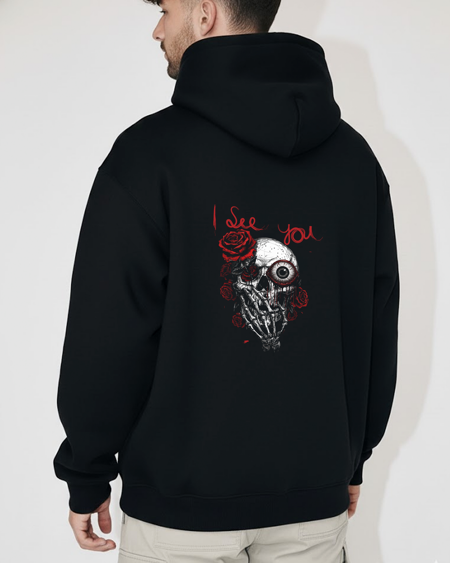 Skull Rose Heavy Fleece Oversized Hoodie