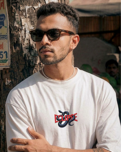 Eclipse Snake Graphic  Oversized T Shirt