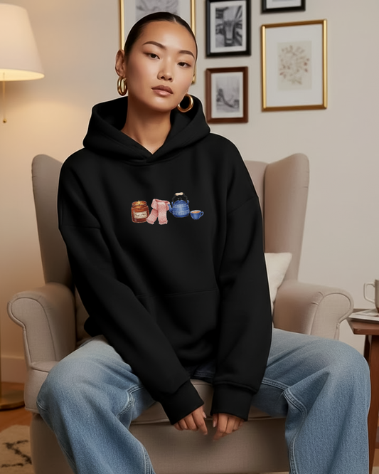 Winter Ritual Heavy Fleece Black Oversized Hoodie