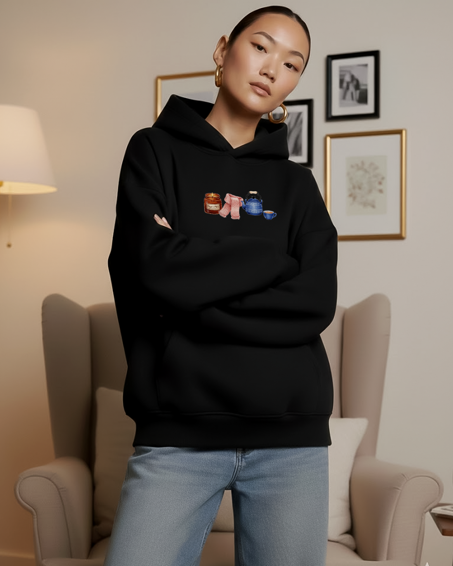 Winter Ritual Heavy Fleece Black Oversized Hoodie